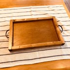 作品ナチュラル カフェトレー ハンドメイド　受注作成