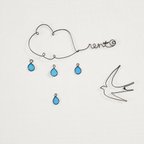 作品ワイヤークラフト 雲とツバメと雨