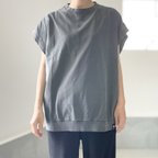 作品 『2024新作』【ユニセックス】ピグメント加工ビッグシルエットノースリーブTシャツ【グレー】