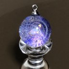 作品２つのオパール隕石のラベンダー宇宙☆レジン☆キーホルダー☆ネックレス