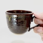 作品金そば釉を使ったコーヒーカップ