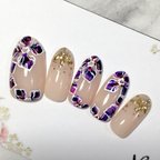 作品ブライダルにも👰オーダーネイルチップ🌸ステンドフィオーレ🌸大人可愛い☆フラワー💅華やかネイル✨大人女子☆ネイルチップ専用両面テープ＆ヤスリ付き！ピンク✨