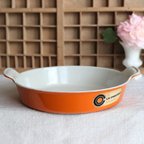 作品フランス ビンテージ LE CREUSET ホーロー鋳物 ルクルーゼのグラタン皿