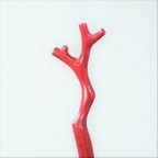 作品木簪 赤珊瑚のかんざし(Ｌサイズ)  木製PI/ピンクアイボリー  防水  