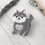 作品柴犬の刺繍ブローチ