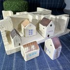 作品ミニチュアハウス　ミニハウス　小さな木のお家　Tiny house　5種　㉘