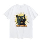 作品MADAFAKA 猫　良い気分の呪文が書かれたＴシャツ　男女兼用