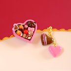 作品Panda's Valentine chocolate box (pink) パンダさんのバレンタインチョコBOX（ピンク）ピアス／イヤリング