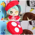 作品［受注制作］𝐧𝐞𝐰ベニテングタケ ごきげんきのこ🍄のおでかケープセット 10cmぬいちゃんに