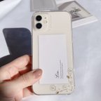 作品iPhoneケース [SwayingFlower] iPhone14 iPhone13 iPhone12スマホケース ハードケース シンプル おしゃれ クリアフラワー ゴールド シルバー