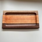 作品【Tray】木製トレイ Tray 小物入れ レーザー刻印 - MWW-015