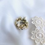 作品white flowers brooch 白〜アイボリー系 お花をぎゅっと集めたブローチ