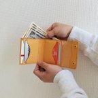 作品色が選べる カードが取りやすい 四角い ２つ折り財布　