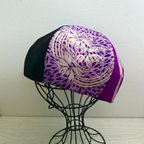 作品TOPI  着物リメイクのベレー帽（紫）