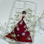 作品押し花ドレススマホケース