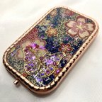 作品(1点限り　再販なし)透かしパーツのコンパクトミラー友禅 桜