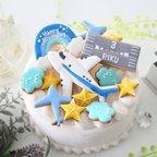 作品アイシングクッキー 飛行機 男の子 誕生日 滑走路 星 虹 飾り デコレーション ケーキトッパー 名入れ プレゼント