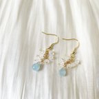 作品[3月誕生石]アクアマリン＆ブルームーンストーン イヤリング/ピアス