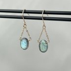 作品14kgf ラブラドライト - Labradorite Pierce / Earring