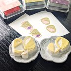 作品消しゴム はんこ　さくらもち セット　eraser stamps Sakura-mochi set