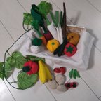 作品フェルトままごと　たくさん野菜&果物セット