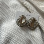 作品ぽこぽこshell ×silver beads ピアス・イヤリング