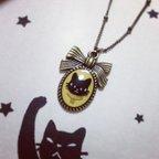 作品【ballet cat】ネックレス★黒猫yellow