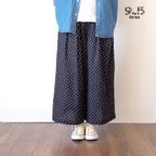 作品大人の　ワイドパンツ　コットンレーヨン　(ドット柄）