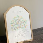 作品ウェディングツリー　木製枠貼り付け　説明書付き　結婚証明書