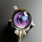 作品B品〈紫青の宇宙-ｼｾﾉｿﾗ-乱〉宇宙玉  レジン  球体