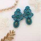 作品【Ella-エラ-】 soutache（ソウタシエ）ピアスorイヤリング ［ターコイズブルー系］