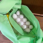 作品撥水加工　エコバッグ　カラフル　推しカラー　卵パック🥚用ポケット