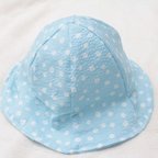 作品再販2☆赤ちゃんの帽子　チューリップハット（ブルー）