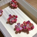 作品春のつまみ桜の親子ヘアクリップ