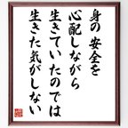 作品カエサルの名言「身の安全を心配しながら生きていたのでは、生きた気がしない」額付き書道色紙／受注後直筆（V6204）