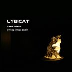 作品LYBICAT ランプ　「白黒のハチワレ招き子猫」（受注生産）