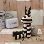 作品受注製作*　monotone rabbit　(no.108) ぬいぐるみ　うさぎ