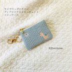 作品ライヴリーダイナソー　ディプロドクスとマーガレット　コインケース　ヌビ　イブル　ミニポーチ　ヌビポーチ　刺繍　KZhermosa 恐竜