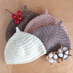 作品冬のどんぐり帽子🧡やわらかメリノウール☆あったか☆ベビーどんぐり帽子