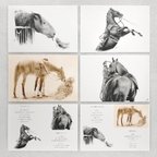 作品馬の絵 ポストカードＧ　4枚セット＋絵詞カード