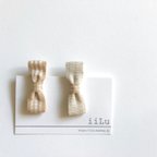 作品hair clip ribbon 2set for baby & kids * white   × ivory