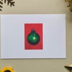作品Post Card（２枚）「緑色のガラス玉」/クリスマス　ポストカード