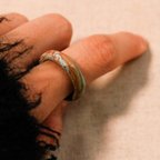 作品marble ring #05120103【陶器リング　やきもの　指輪　陶器アクセサリー　陶器ジュエリー　練り込み　セラミック　セラミックリング　マーブル　金属アレルギー　金アレ対応】