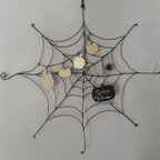 作品クモの巣とカボチャ🎃　+蜘蛛　ハロウィン壁飾り