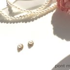 作品cottonpearl flower pierce