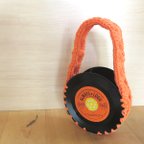 作品本物のレコードで出来たバッグ「bagu 」cotton strings Orange アップサイクル(UP cycle) AB-104COR