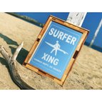 作品SURFER　XING　インテリアサインミラー　玄関やリビングに♪　サーフ　サーフィン　サーファー