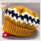 作品手編み帽子、毛糸の帽子、ニット帽