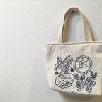 作品刺繍 シンプル トートバッグ フラワー