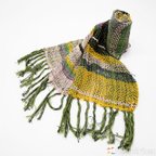作品手織りの野の花スカーフ(4047C)